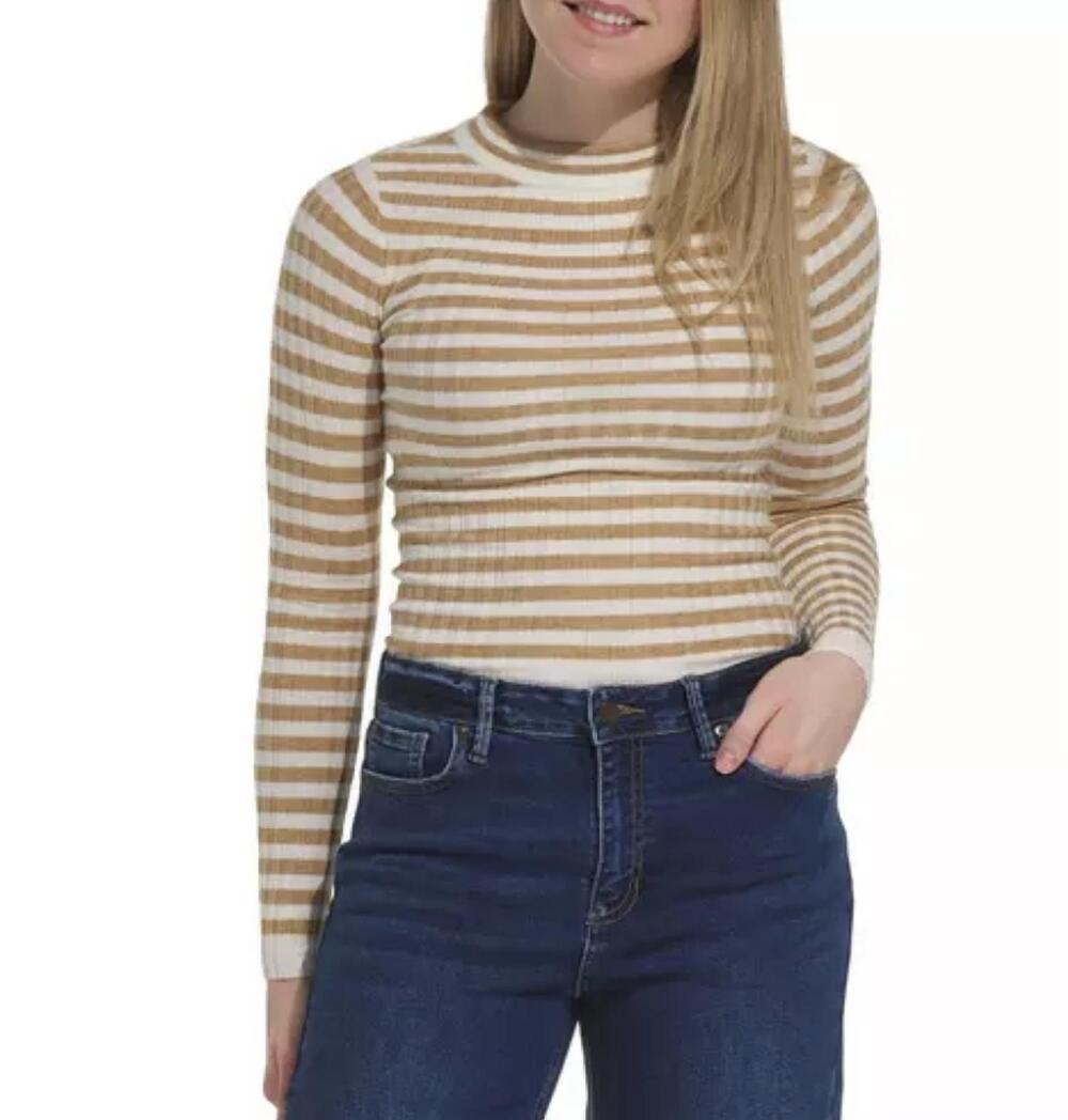 NEW SADIE & SAGE simply being striped top in beige